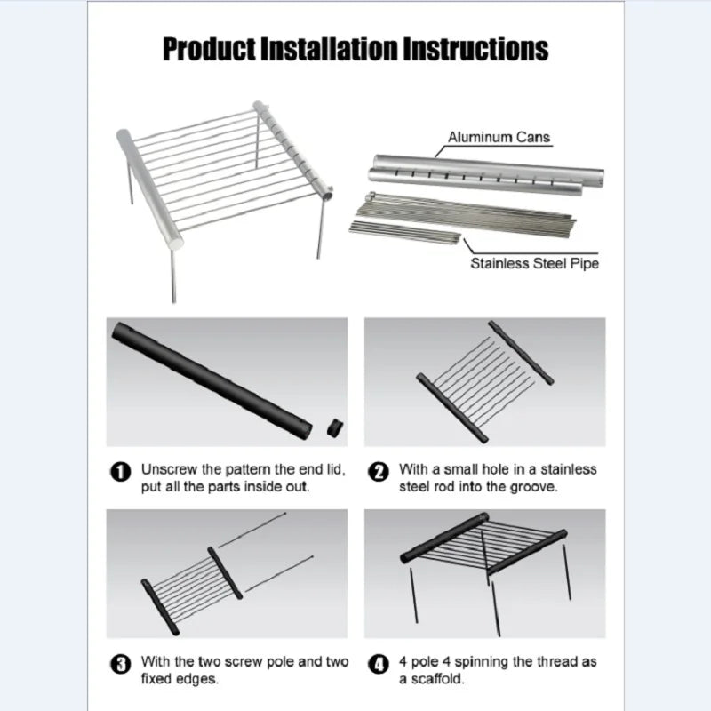 Portable Barbecue Grill – Stainless Steel Foldable Mini BBQ for Outdoor Cooking - Image 6