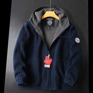 2024 Brand Winter Fleece Jacket – Men's Fashionable Warm Hooded Coat