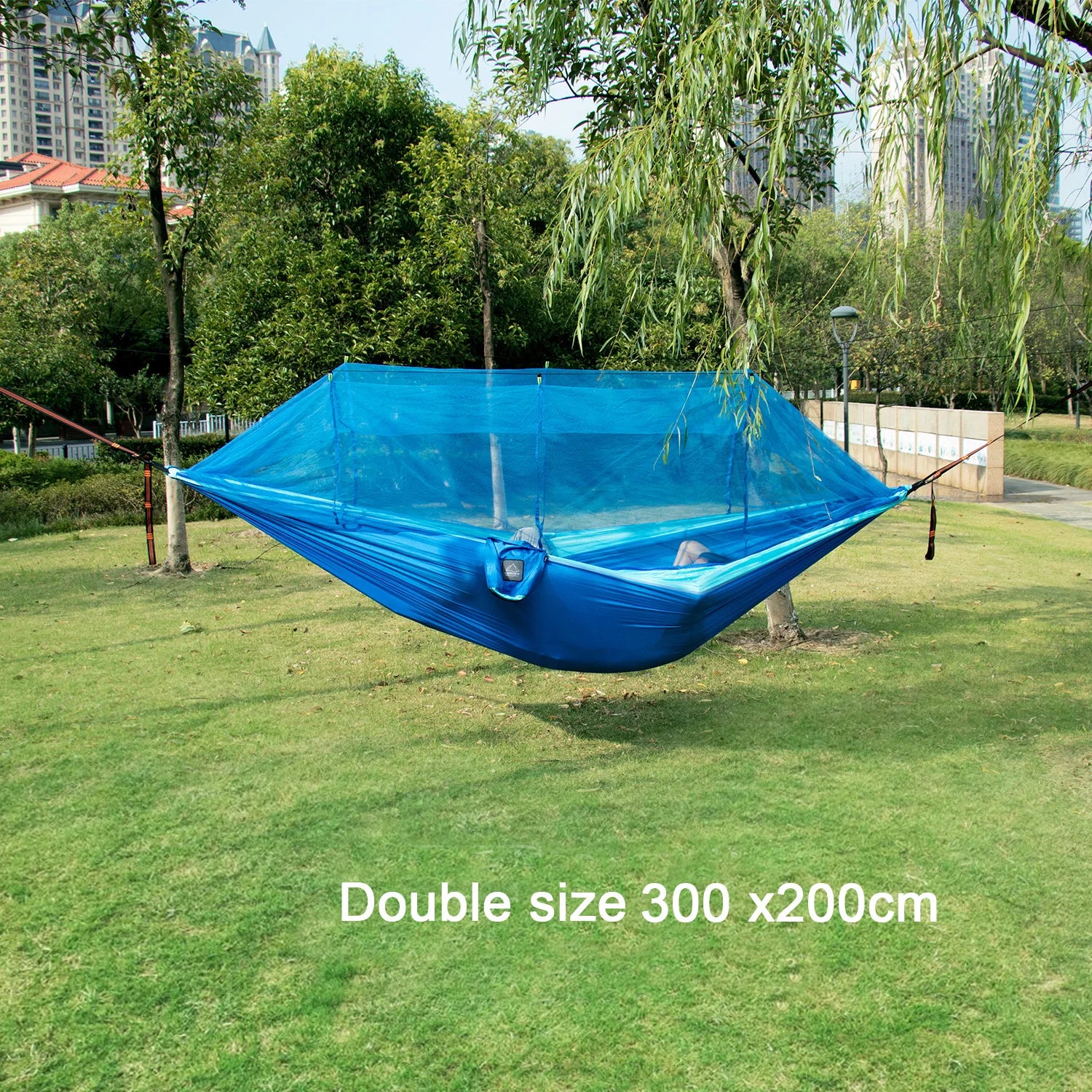 Portable Nylon Camping Hammock with Mosquito Net – Single & Double Size - Image 2