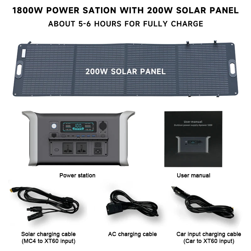Portable Power Station – 1000W/2000W Solar Generator for Camping - Image 9