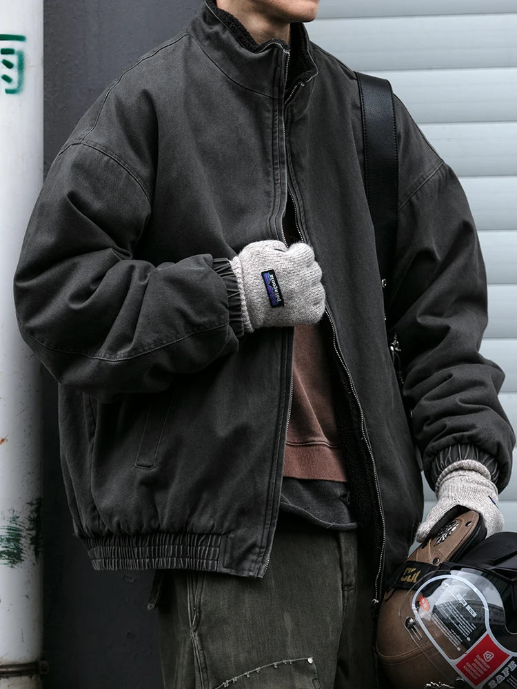 Japanese Vintage Polar Fleece Jacket – High-Quality Winter Streetwear - Image 3