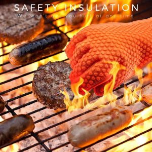 BBQ Silicone Grilling Gloves – Heat Resistant Cooking and Baking Mitts