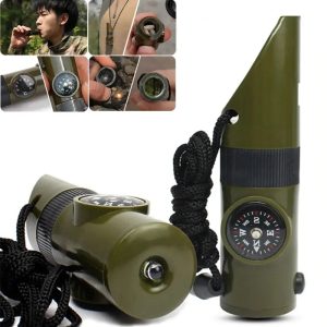 Jungle Survival Multi-Tool – Whistle, Compass, Mirror & More for Adventurers