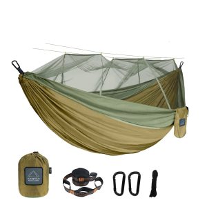 Portable Nylon Camping Hammock with Mosquito Net β Single & Double Size