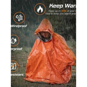 Emergency Rain Poncho Thermal Blanket – Essential Survival Gear