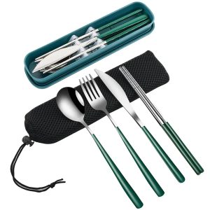 Portable Cutlery Set – 304 Stainless Steel Travel Tableware with Case