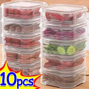 1/10PC Small Food Preservation Boxes – Transparent Kitchen Storage Solution