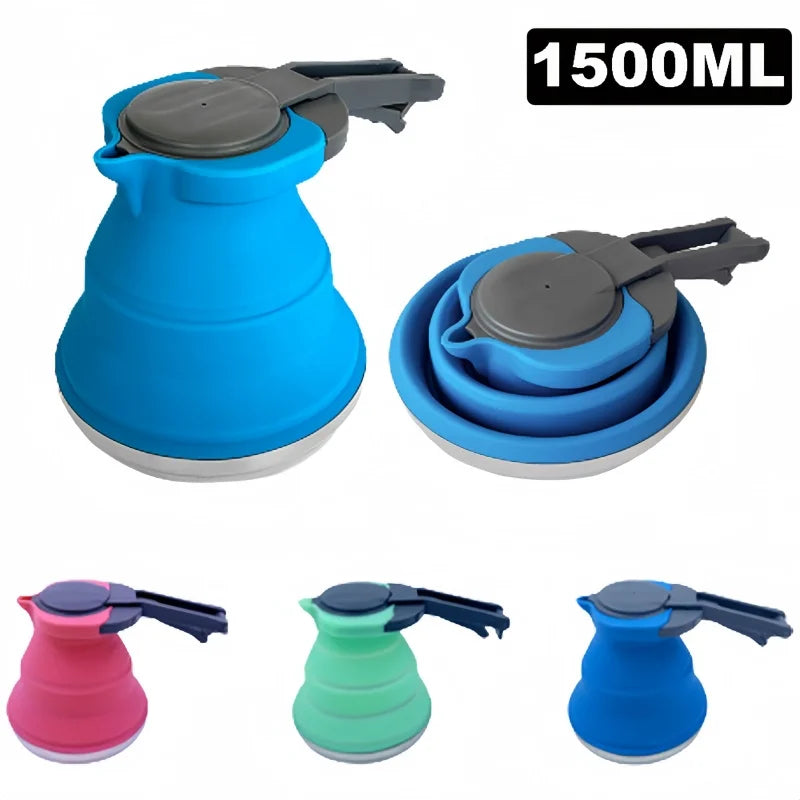 1500ML Collapsible Silicone Kettle – Perfect for Camping and Hiking
