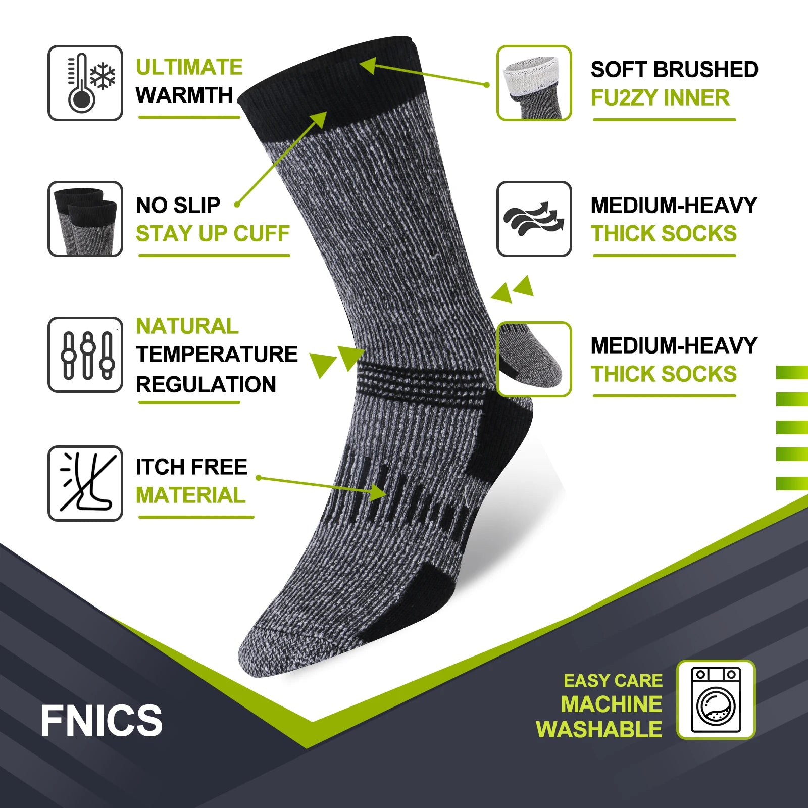 Merino Wool Crew Socks – Ultimate Warmth for Winter Activities - Image 2
