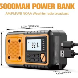 5000mAh/18500mWh Emergency Hand Crank Radio – Stay Prepared Anytime