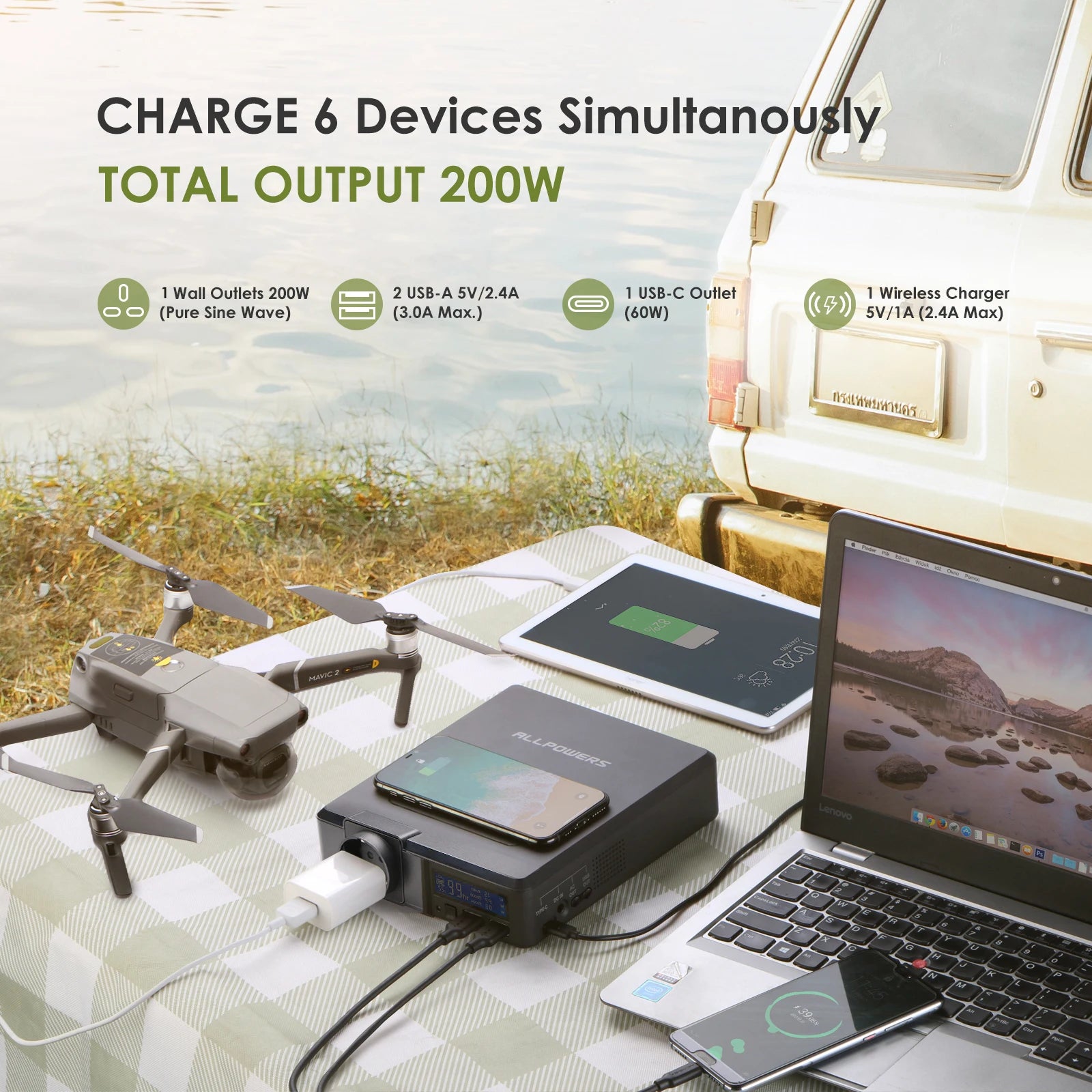 ALLPOWERS Solar Powerbank 41600mAh – Portable Power Solution for Outdoor Enthusiasts - Image 4