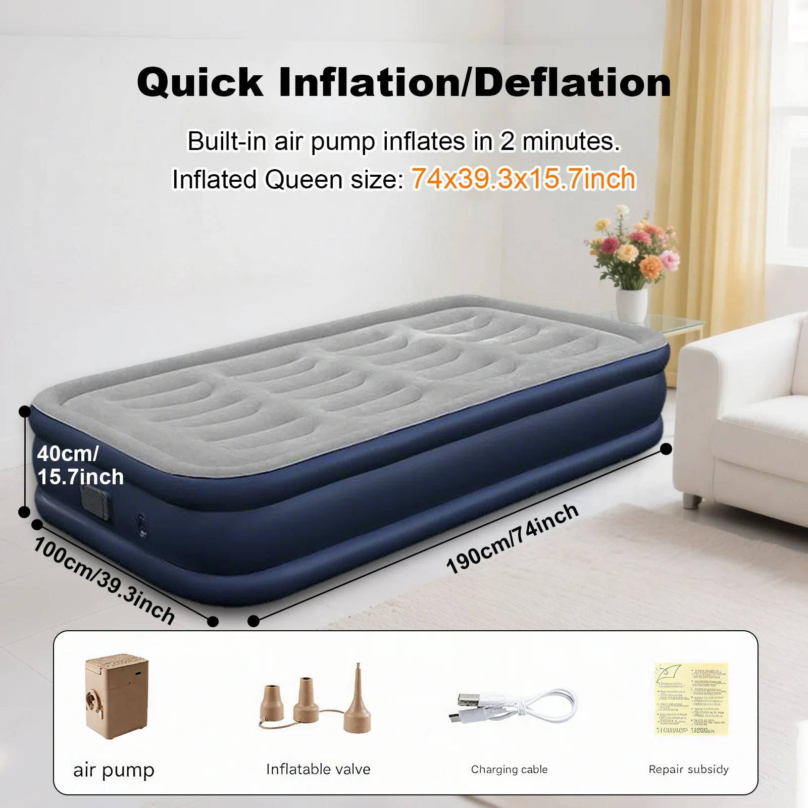 Comfortable 1-2 Person PVC Automatic Inflatable Mattress - Image 10